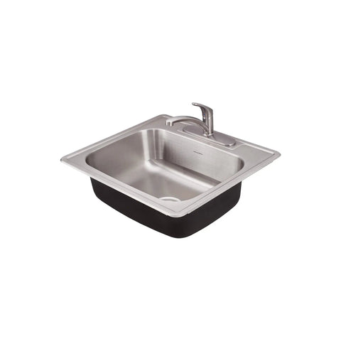 Colony Top Mount ADA 15x15 Stainless Steel Single Bowl Kitchen Sink With Drain And Installation Hardware Includes Cutout Template