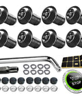 Anti Theft Black Stainless Steel License Plate Screws For BMW And Tesla 0.8x8mm M5 Bolts With Caps Rustproof Security Fasteners Kit