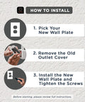 Installation steps for Pack Of Four Classic Black Wall Plate Covers For Outlets And Switches In One Gang Duplex Style