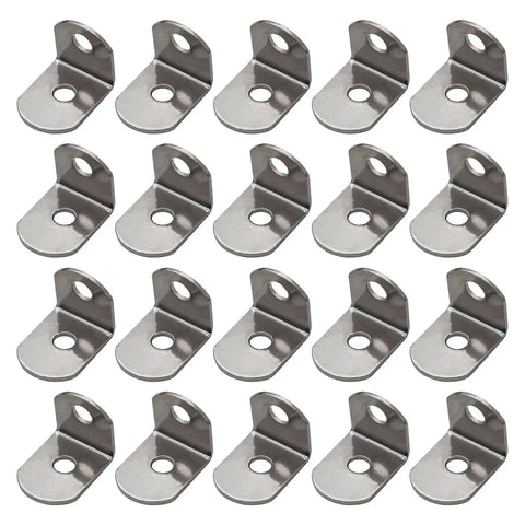 20Pcs L Shaped Corner Braces Stainless Steel 90 Degree Right Angles Metal Brackets For Cabinets And Shelves Heavy Duty Shelf Support