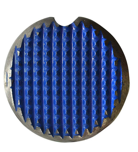 Close-up of milled face of California Framer Steel Eagle Hammer With Milled Face 19-Ounce, Shock-Block Absorption, Slip-Resistant Grip