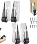 No More Sagging Vertical Track Rollers, Heavy Duty Door Wheels For Sliding Barn Doors And Cabinets, Smooth As Butter Glide Casters, Anti Wobble Guidance, Rock Solid One Hundred Ten Pound Load Each Four Pack with screws.