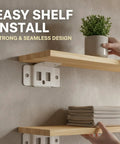 Beefy 2 In 1 Cold Rolled Steel Corner Brace And Furniture Connector With Safety Card Slot for shelves in use, white, easy install