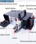 Terminal Crimping Tool With Seven Die Sets For Insulated And Noninsulated Terminals Ferrule Crimping Machine labelled parts