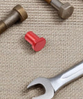 Red component of Six Piece Aluminum Alloy Workbench Dog Clamp Set With Low Profile Desktop Tenon Design for woodworking