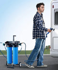 User washing RV with Deionized Water System For Car Wash With Integrated TDS Meter And Dual Outlet Mode Delivers Spotless Water And A Streak Free Finish