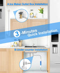 Image showing 15 Ft Top Notch Premium Stainless Steel Braided Ice Maker Water Hose With Food Grade PEX Inner Tube installation options.
