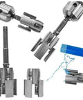 4 In 1 Water Pipe Wrench With Integrated Internal And External Threading, Pipe Tapping And PVC Threader in action on pipes