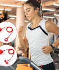 Two Pack Universal Treadmill Magnetic Safety Keys Red Emergency Stop Clips, woman running in gym