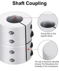 Aluminum Shaft Coupler 8 to 16mm ID, 40mm Long Rigid Joint Connector with drilled holes and precise design