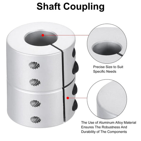 Aluminum Shaft Coupler 8 to 16mm ID, 40mm Long Rigid Joint Connector with drilled holes and precise design