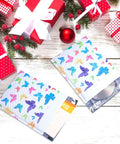 Festive scene with Colorful Butterfly Bubble Mailers 6x10 Inch 25 Pack Poly Padded Envelopes used for shipping gifts and items