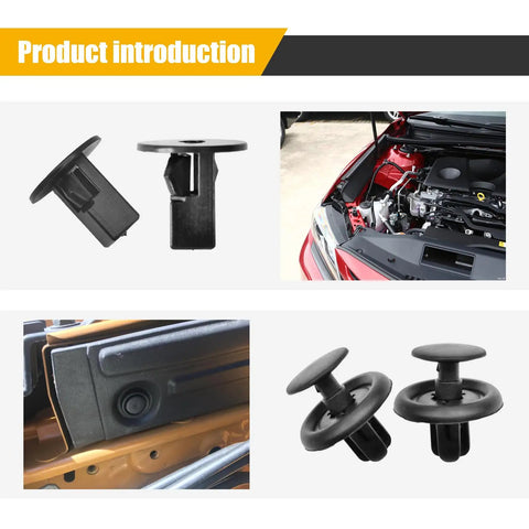 4 In 1 Bumper And Fender Liner Clip Kit For Toyota And Lexus With Screws Bolts Rivets Durable Fasteners close-up and engine view