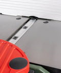 Ten Inch Spiral Cutterhead Benchtop Jointer Built Like A Tank With Heavy Duty Cast Iron Tables and Aluminum Fence close-up view.