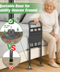 Senior woman using Built Tough Bed Rail For Seniors With Ergonomic Foam Padded Handle, ASTM Certified Adjustable Bed Assist Rail, 400 Pound Capacity