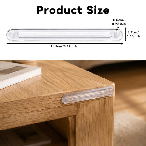 Clear Silicone Furniture Wall Protectors And Chair Guards To Dodge Nasty Scrapes Heavy Duty Rubber Bumpers, 14.7cm size on table edge.