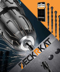 DeckRkat 6-piece black masonry drill bit set with carbide tips and storage case, quick-change 1/4 hex shank