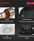 Front Blower Motor For 2008-2022 Toyota Sequoia And 2011-2017 Sienna showing motor, fan, and OEM electrical connector details.
