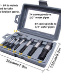 Thirteen Size Left Hand Spiral Screw And Bolt Extractor Kit With Four Adapters And Storage Case For Pulling Damaged Or Stripped Screws Bolts And Broken Pipes