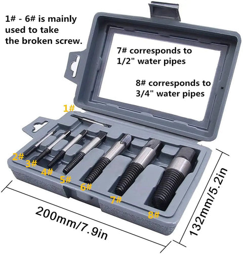 Thirteen Size Left Hand Spiral Screw And Bolt Extractor Kit With Four Adapters And Storage Case For Pulling Damaged Or Stripped Screws Bolts And Broken Pipes