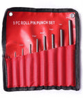 Rock Solid 9 Piece Steel Multi Size Round Head Pin Punch Set With Grip Handles For Quick Pin Removal And Heavy Duty Rolling Tasks At The Shop Or Home Garage Today, red roll pin set