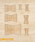 Clear Acrylic Butterfly Bowtie Router Template For Woodworkers Seeking Hella Precise Inlay Cuts To Patch Cracks And Reinforce Boards Without The Hassle Pack Of Two showing butterfly templates on wood surface.