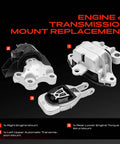 Heavy Duty Built Tough Engine Motor And Transmission Mount Kit With Torque Strut Replacement For Buick Encore 1.4L Chevy Trax Automatic, showing mounts.