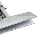 Close-up of Heavy Duty 6 Inch Sheet Metal Bender Pliers With Straight Head For Roofing And Metalwork, textured steel head.