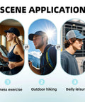 Men's Adjustable Outdoor Trucker Hat With Breathable Mesh in various outdoor activities: exercising, hiking, and casual walk.