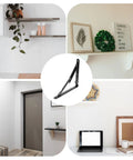 Heavy Duty Folding Black Iron Wall Brackets With Solid Support For Tough Durable Shelves in various home setups