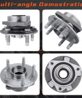 Multi-angle view of Wheel Hub And Bearing Assembly With ABS Encoder For Front And Rear Use On 2008-2019 Cadillac CTS