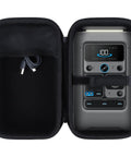Rugged Hard Shell Case For Solix C300 DC Power Bank Station with mesh pocket and straps, showing interior design and device