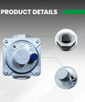 Front view of natural gas pressure regulator with 3/4 in. NPT outlet, metal housing and blue adjustment knob