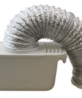 Indoor Dryer Lint Trap Vent Kit With 48 Inch Flexible Aluminum Hose And Interlocking System shown on white background