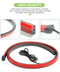 35 Inch Third Brake LED Light Strip Flexible DC12V High Mount Stop Light, showing flexible silicone and durable end caps