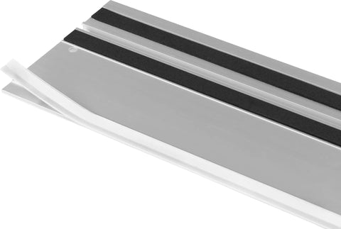 55 Inch Clear Replacement Splinter Guard For Saw Blade FS-SP 1400mm shown laying flat, highlighting easy fit and visibility.