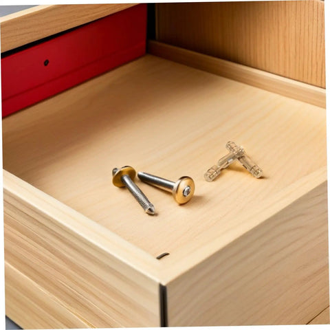 Brass Invisible Cylinder Barrel Hinges 25 Pack Small Concealed Jewelry Box Hinges For Hidden Cabinet Doors displayed on wooden surface