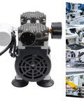 Heavy Duty Oilless Vacuum Pump That Runs Like A Dream With 50 Liters Per Minute Output And 150 Watt Pure Copper Motor For No Nonsense Lab And Shop Work Featuring A Solid Pressure Gauge On 110 Volts, close-up view of the pump.