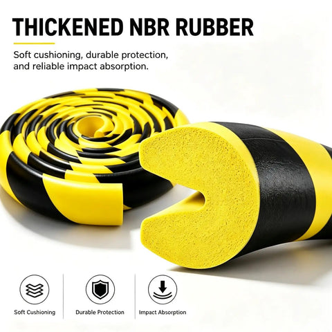 Self Adhesive L Shaped Foam Corner Protector High Density Anti Collision Edge Guard With Yellow Warning for garage and warehouse