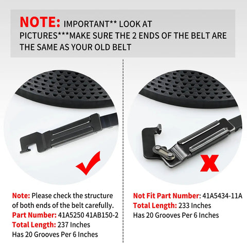 237 Inch Garage Door Opener Drive Belt Replacement for LiftMaster Chamberlain Craftsman Sentex Whisper 7 Foot Openers