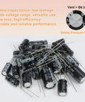 Massive 630 Piece Aluminum Electrolytic Capacitor Kit With 18 Capacitance Values From 0.1uF To 1000uF, Radial Electrolytic Caps