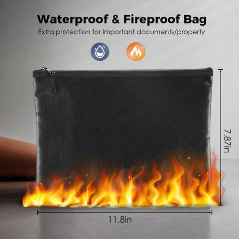Waterproof fireproof bag for Beefy Fireproof Safe Box 1.2 Cub Digital Safe Waterproof With Combination Lock And LED Keypad Includes Fireproof Bag