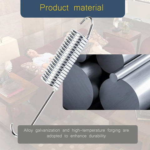 Basysion recliner tension spring, 4-1/2 inch, stainless steel, 2-pack with long-neck hook