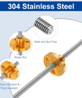 Two 800mm TR4X1 Lead Screws With Brass Nuts For 3D Printer Upgrade, 1mm Pitch, 1 Start, 304 Stainless Steel Rods, Durable Linear Motion Shafts In Plastic Tube, Pack Of Two