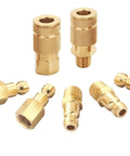 14 Piece Automotive Type C Quick Connect Air Fittings Kit With Solid Brass Couplers and Plugs on white background