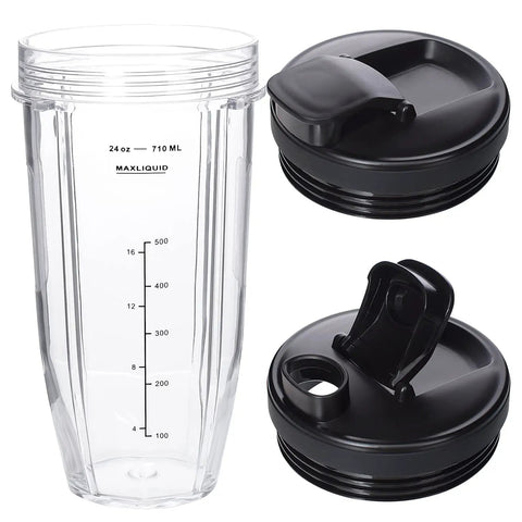 Replacement 24oz Blender Cup For Ninja Blenders BN401 BN751 BN801 BN800 BL450 BL456 BL480 Foodi SS401 SS101 with lids