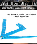 Heavy Duty Aluminum Alloy RC Camber Gauge Straight Edge Ruler Tool for precise suspension geometry, 10.2x8cm size.