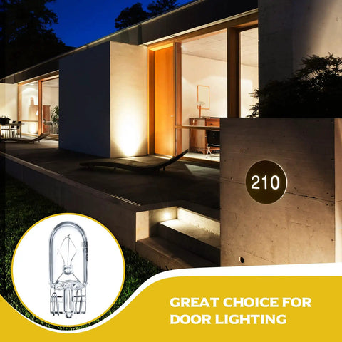 Clear Krypton 12V 5W One Quarter Wedge Base Light Bulbs For Landscape RV And Cabinet Lighting Warm White 20 Pack Durable Glass Lamps For Easy Replacement And Long Lasting Brightness