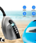Electric Inflatable Paddle Board Pump With 20 PSI High Pressure Auto Shut Off 12V Car Connector Detachable 3.3 Ft Hose