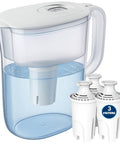 7 Cup Water Filter Pitcher With 3 Replacement Filters And Electronic Change Reminder Compatible With Standard Pitcher Filters